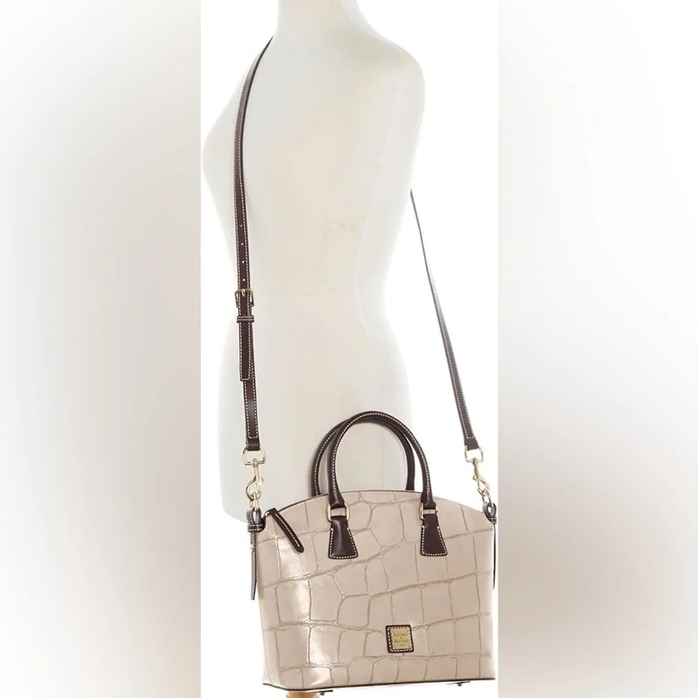 NWT Dooney & Bourke Beige Croc Satchel - Picture 9 of 9